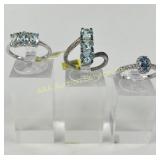 (3) 925 Sterling Silver Rings Made in India featur
