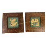Pair Terracroft Studio Art Pottery Tiles