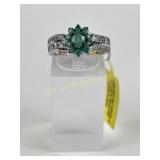 4.438 Gram STS Sterling Silver Ring with Green Gem