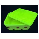 McKee Uranium Custard Glass Red Polka Dot Dish