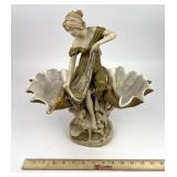 Royal Dux Porcelain "Fisher Girl" Shell Figure