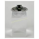 2.811 Gram STS Sterling Silver Ring with Green Sto