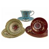 Aynsley Bone China Teacups and saucers: Pink Cabba