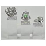 (3) Sterling & CZ Rings