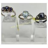 (3) 925 Sterling Silver Rings, two made in India,