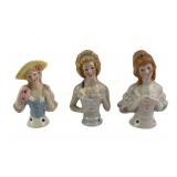 Germany Porcelain Half Doll Pin Cushion Holders