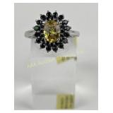 3.336 Gram STS Sterling Silver Ring with Yellow an