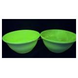 McKee Uranium Custard Glass Mixing Bowls