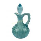 Northwood Blue Opalescent Alaska Cruet Circa 1897-
