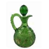 U.S. Glass Co. Emerald Green Glass Deleware Cruet