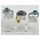 (3) 925 Sterling Silver Rings, two made in India,