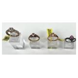 (4) 925 Sterling Silver Rings, Three made in India