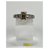 3.742 Gram STS Sterling Silver Ring with Yellow Ge