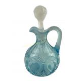 Northwood Blue Opalescent Scroll with Acanthus Cru