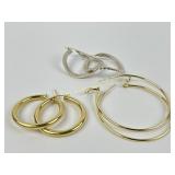 (3) Pairs Sterling Silver Earrings 24.9 Grams
