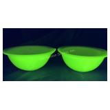 McKee Uranium Custard Spouted Mixing Bowls