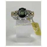 5.952 Gram STS Sterling Silver Ring with Green Gem