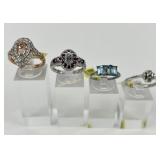 (4) 925 Sterling Silver Rings, Three made in India