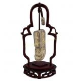 Chinese Carved Cricket Cage With Stand