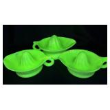 McKee Uranium Jadeite Juicer Reamers in Graduated