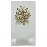 10k Gold, Opal & Diamond Ring