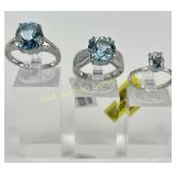 (3) 925 Sterling Silver Rings Made in India featur