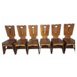 (6) Arts & Crafts Mission Oak Dining Chairs.