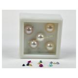 8.5-9mm Cultured Pearls & Small Loose Gemstones