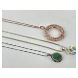 (3) Sterling & Gemstone Necklaces