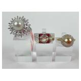 (3) Sterling Rings with Combined weight of 18.205