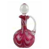 Victorian Cranberry Nailsea Glass Cruet 19th Centu