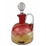Victorian Amberina Glass Inverted Thumbprint Cruet