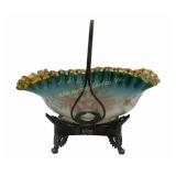 MT. Washington Etched Brides Basket w/ Silver Stan