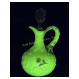 Northwood Custard Glass Uranium Louis XV Cruet Cir