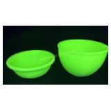 McKee Uranium Jadeite Spouted bowl and Berry Bowl