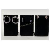 (3) Pairs of 925 Sterling Silver Earrings, Two Pai