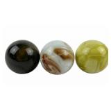 (3) Glass Glowing Shooter Marbles