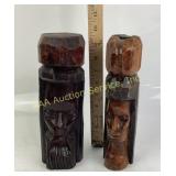 Carved Wooden Figures with Jamaican Marking