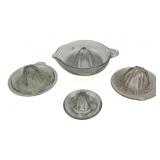 Depression Glass Citrus Juicers, Ribbed and Clear
