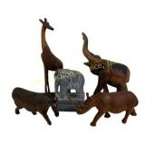 Wood and Stone Animal Figurines