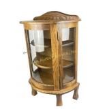 Small Curved Glass Oak Hutch