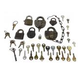 Old Padlocks, Keys: Yale, Adlake, Curtis