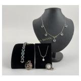Sterling Silver .925 pearl like necklace 2.51g TW