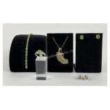 Sterling Silver Italy chain with peridot .925