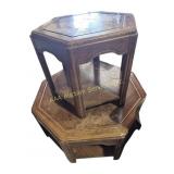 Wood Hexagonal Coffee Table & End Table