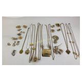 Gold-Tone Jewelry Necklaces, Earrings, Brooches