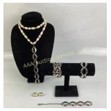 Necklaces, Bracelets, Earrings; Coro Bracelet