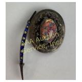 Silver Brooch With Opal Inlay, ï¿½Sterling Pin Acces