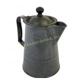 Graniteware Gray Metal Coffee Pot With Hinged Lid