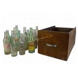 Soda Bottles with Wooden Crate